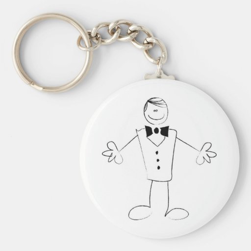 Hugging Groom With Open Arms Key Chains