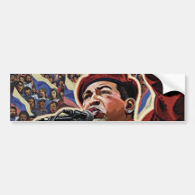 Hugo Chavez - Cartoon Revolution style Bumper Sticker