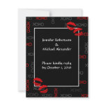 Hugs and Kisses Black Red Wedding Response Cards