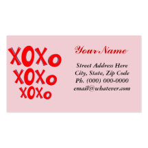 Hugs And Kisses Business Card Template