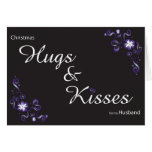 hugs&kisses for my husband greeting card