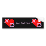 Hugs & Kisses Heart pink bumper stickers