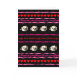 Hugs Pugs and Kisses Valentine's Day Greeting Card