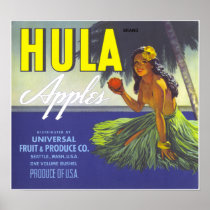 Hula Apples Poster