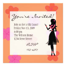 Hula Blooms Invitations