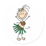 Hula Dancing Stick Figure stickers