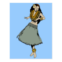 Hula Girl Postcard