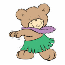 hula hawaiian vacation cute teddy bear design photo cut out