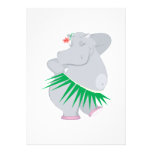 hula hippo personalized invitations