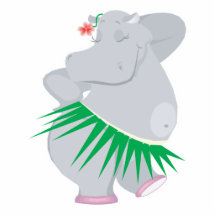 hula hippo photo cutout