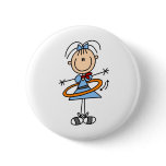 Hula Hoop Girl Button
