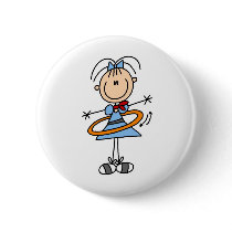 Hula Hoop Girl Button