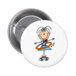 Hula Hoop Girl Button