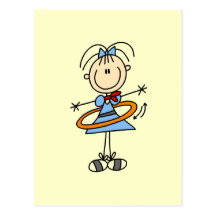 Hula Hoop Stick Figure T-shirts and Gifts Postcards