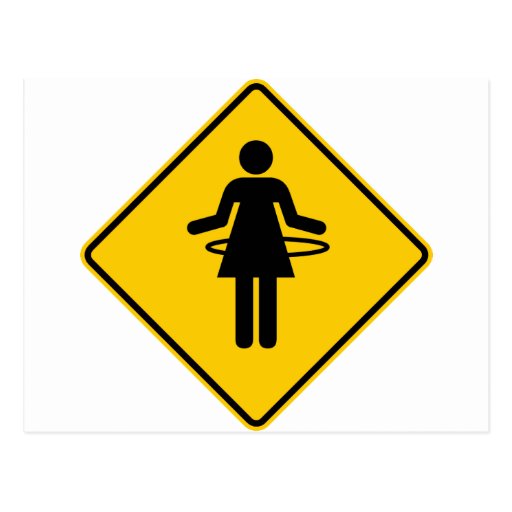 Hula Hoop Zone Highway Sign Postcards