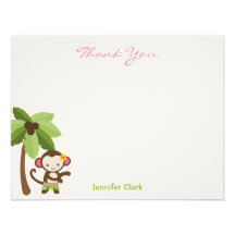 Hula Monkey Thank You Card Invitations