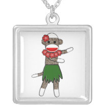 Hula Sock Monkey Necklace