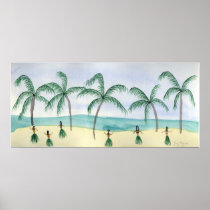 Hulas on the Beach Posters & Prints