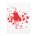 human red blood splatter post card