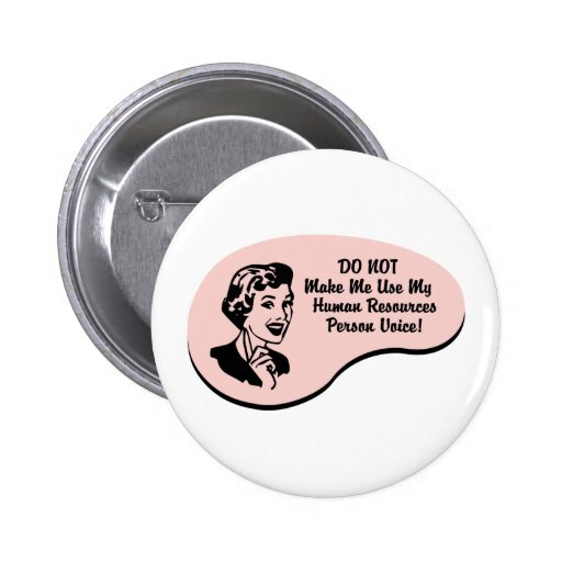Human Resources Person Voice Pinback Buttons