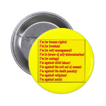 Human rights pinback buttons