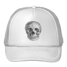 Human skull anatomy sketch drawing mesh hat