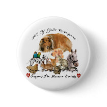 Humane Society All God's Creatures Animal Support Pinback Buttons