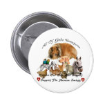 Humane Society All God's Creatures Animal Support Pinback Buttons