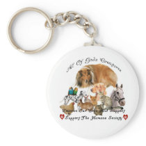 Humane Society All God's Creatures Animal Support Key Chains