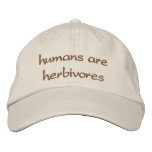 humans are herbivores embroidered hats