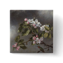 Hummingbird and Apple Blossoms Martin J. Heade Buttons