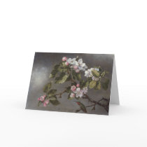 Hummingbird and Apple Blossoms Martin J. Heade Greeting Card