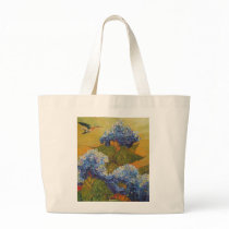 Hummingbird and Blue Hydrangea Tote Bag