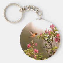 Hummingbird and Flowers Key Chain