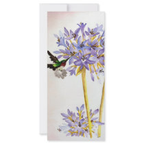 Hummingbird and Flowers Rack Card Template