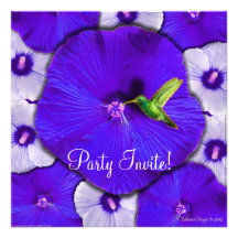 Hummingbird and Lavender Hibiscus Custom Announcement