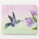 Hummingbird at Morning Glory Art Mouse pad mousepads
