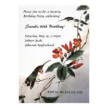 Hummingbird Birthday Invitation