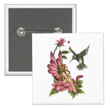 Hummingbird Fairy Buttons