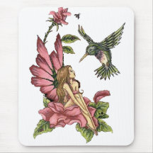 Hummingbird Fairy Mouse Mat