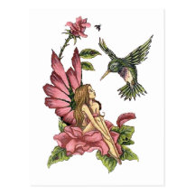 Hummingbird Fairy Post Card
