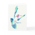 Hummingbird Flight Fine Art Painting Card