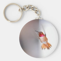 Hummingbird Flying Photo Keychain