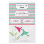 Hummingbird Garden Party Menu flyers