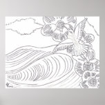 Hummingbird Island Colouring Book Poster posters