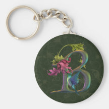Hummingbird Monogram B Key Chain