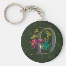 Hummingbird Monogram D Key Chains