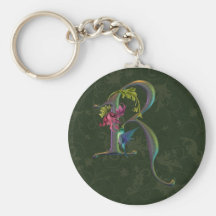 Hummingbird Monogram R Keychains