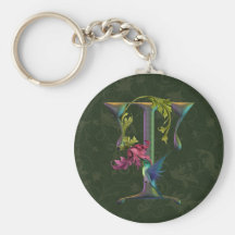Hummingbird Monogram T Keychain