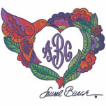 Hummingbird Monogram Template embroidered shirts